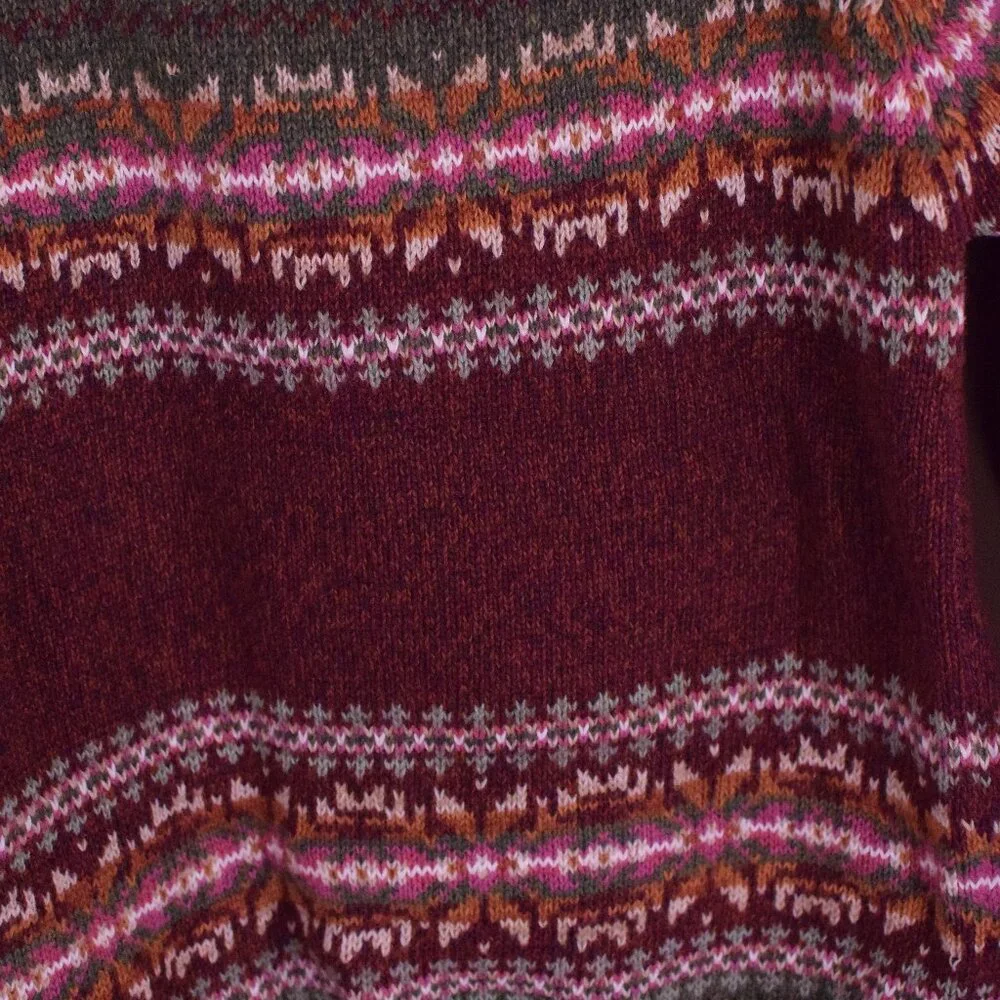 Mountain Lake Cotton Chunky Warm Thick Fall Cozy Sweater Cabincore Cottage - M